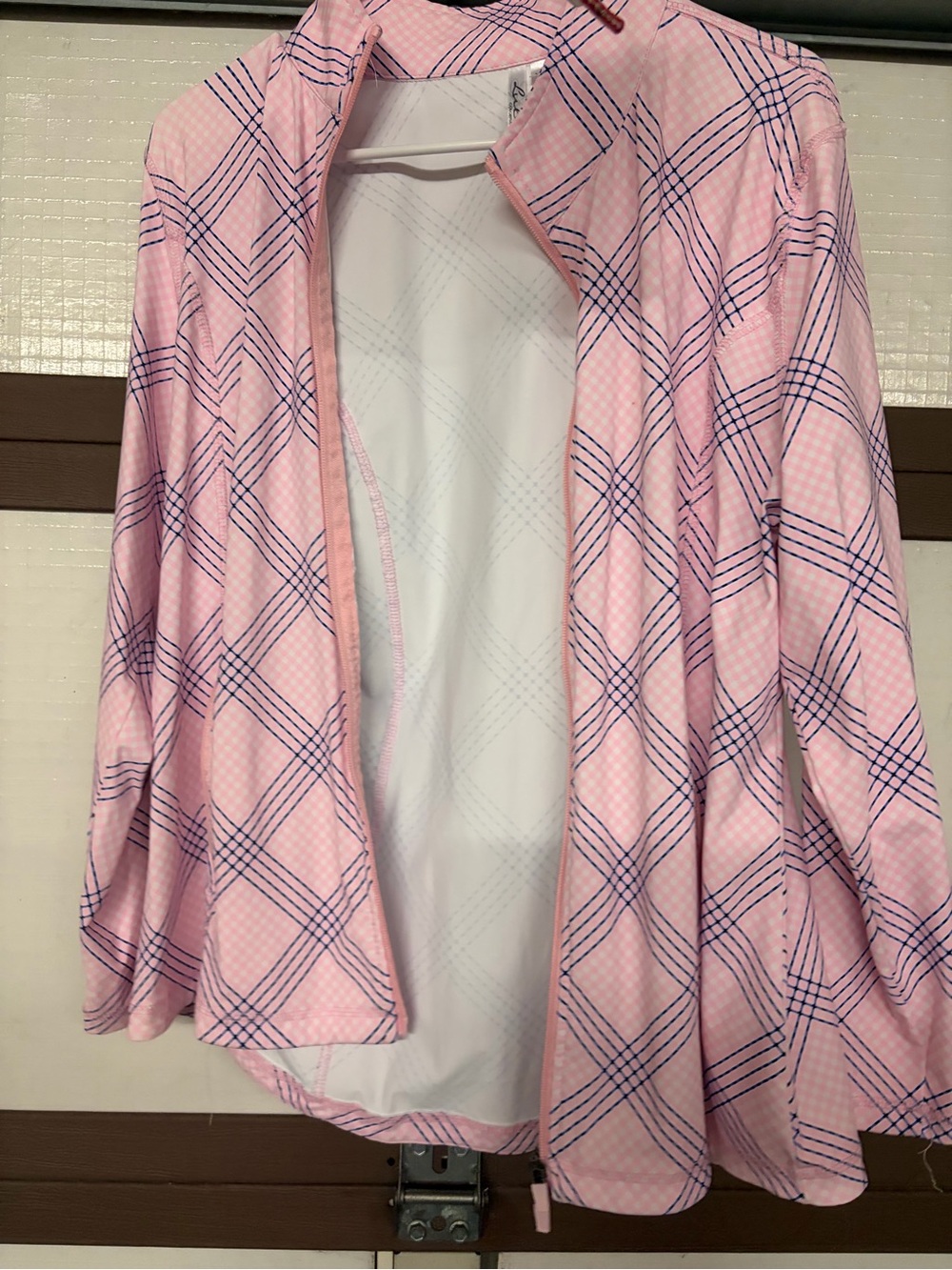 Light Pink Plaid Open Jacket